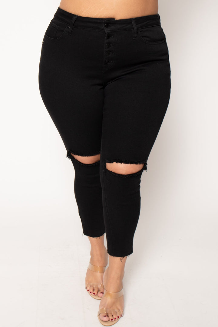 YMI Jeans Plus Size Dream Ankle Jeans - Black