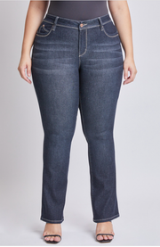 American Bazi Jeans Plus Size Dreamy Mid Waist Boot Cut Jean - Dark Indigo