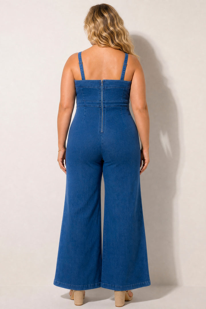 Wax Jean Jeans Plus Size Gloria Denim Overall Jumpsuit - Medium Blue