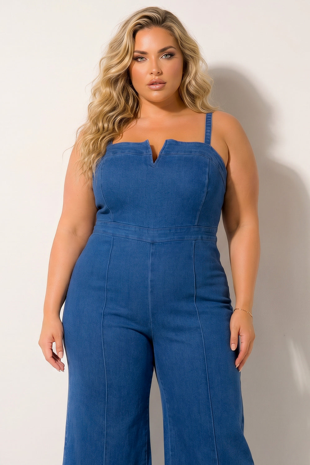 Wax Jean Jeans Plus Size Gloria Denim Overall Jumpsuit - Medium Blue