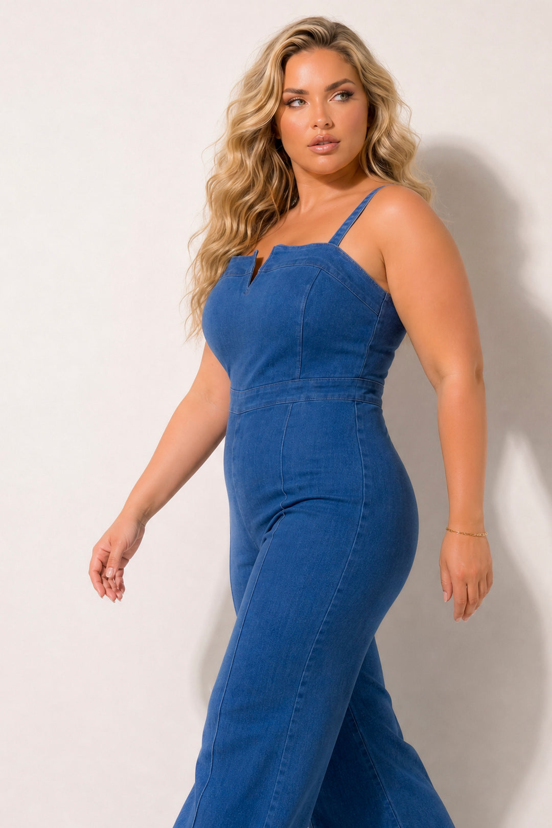 Wax Jean Jeans Plus Size Gloria Denim Overall Jumpsuit - Medium Blue
