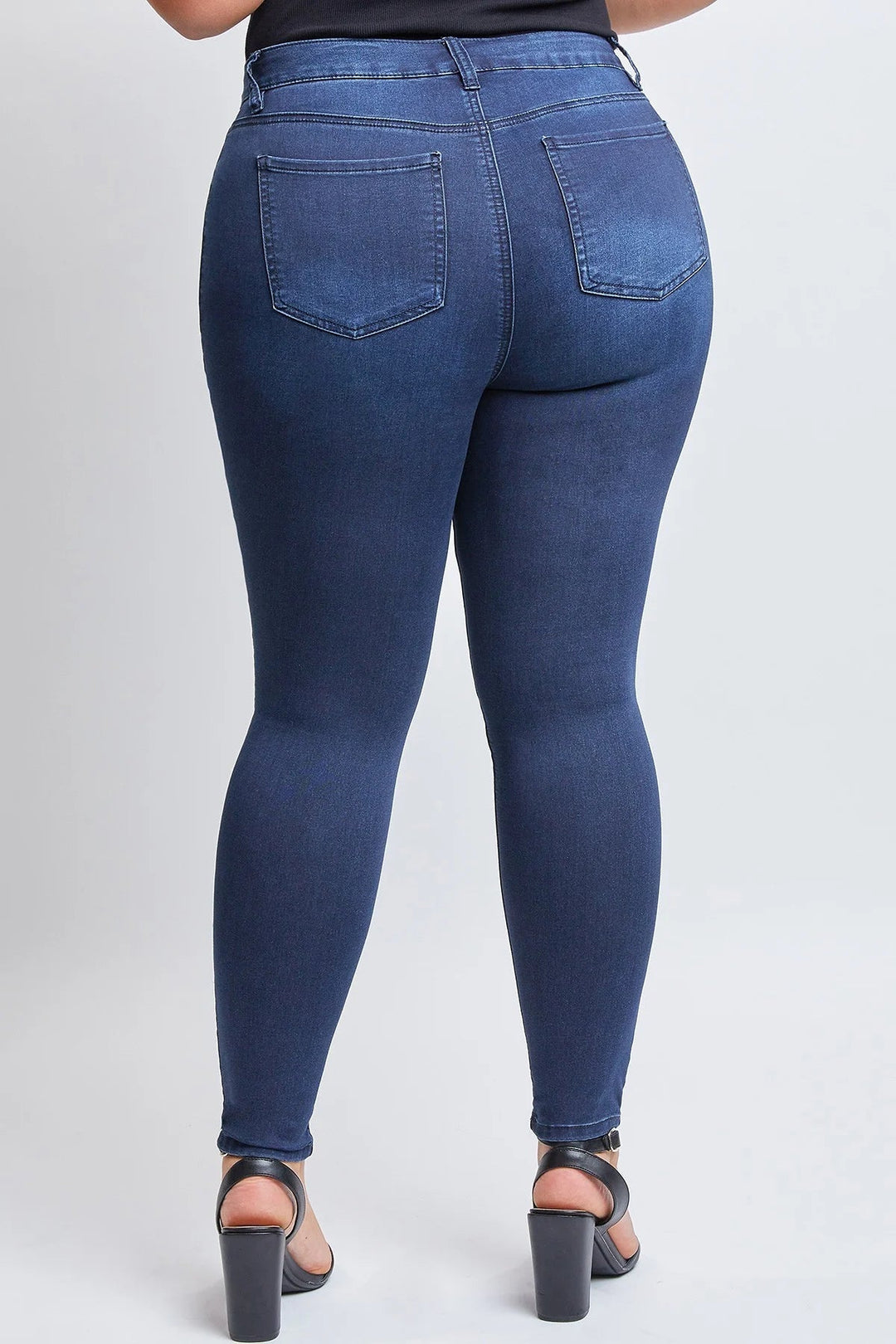 YMI Jeans Plus Size Hyper Denim Skinny Jean - Dark Indigo