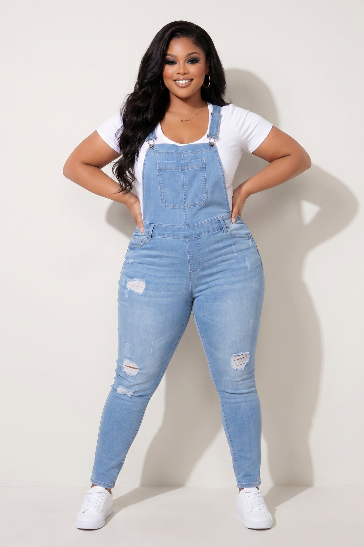 back slit distressed denim overalls dress APEXFWDT Womens Distressed Denim Overall Dress Adjustable Strap Casual A-Line Midi Long Denim Overall Dress Plus Size Loose Back Slit Skirt
