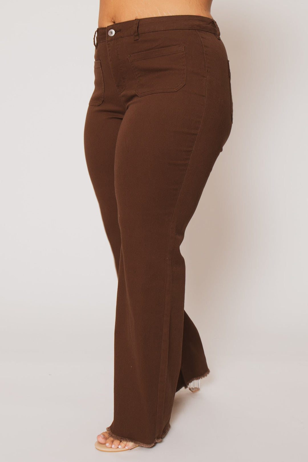 YMI Jeans Plus Size Sierra Wide Leg Jeans -  Brown