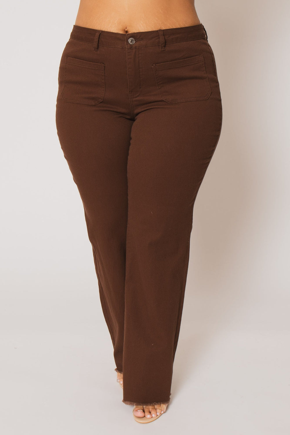 YMI Jeans Plus Size Sierra Wide Leg Jeans -  Brown