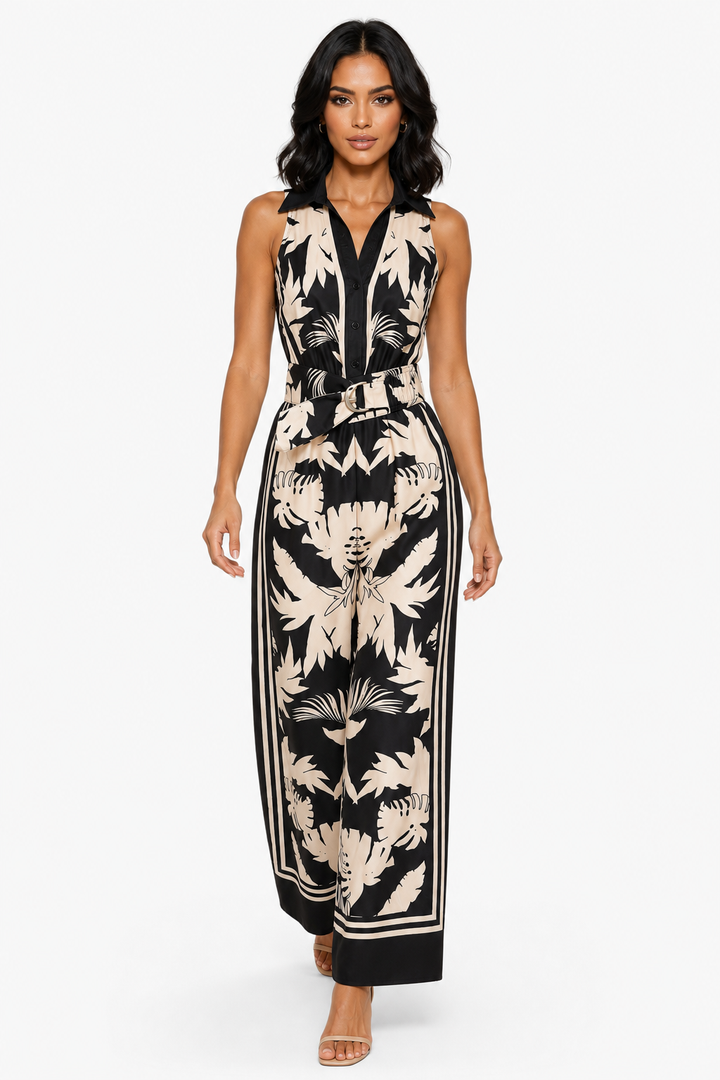 zah Jumpsuits and Rompers Mykonos Muse Satin Jumpsuit - Black