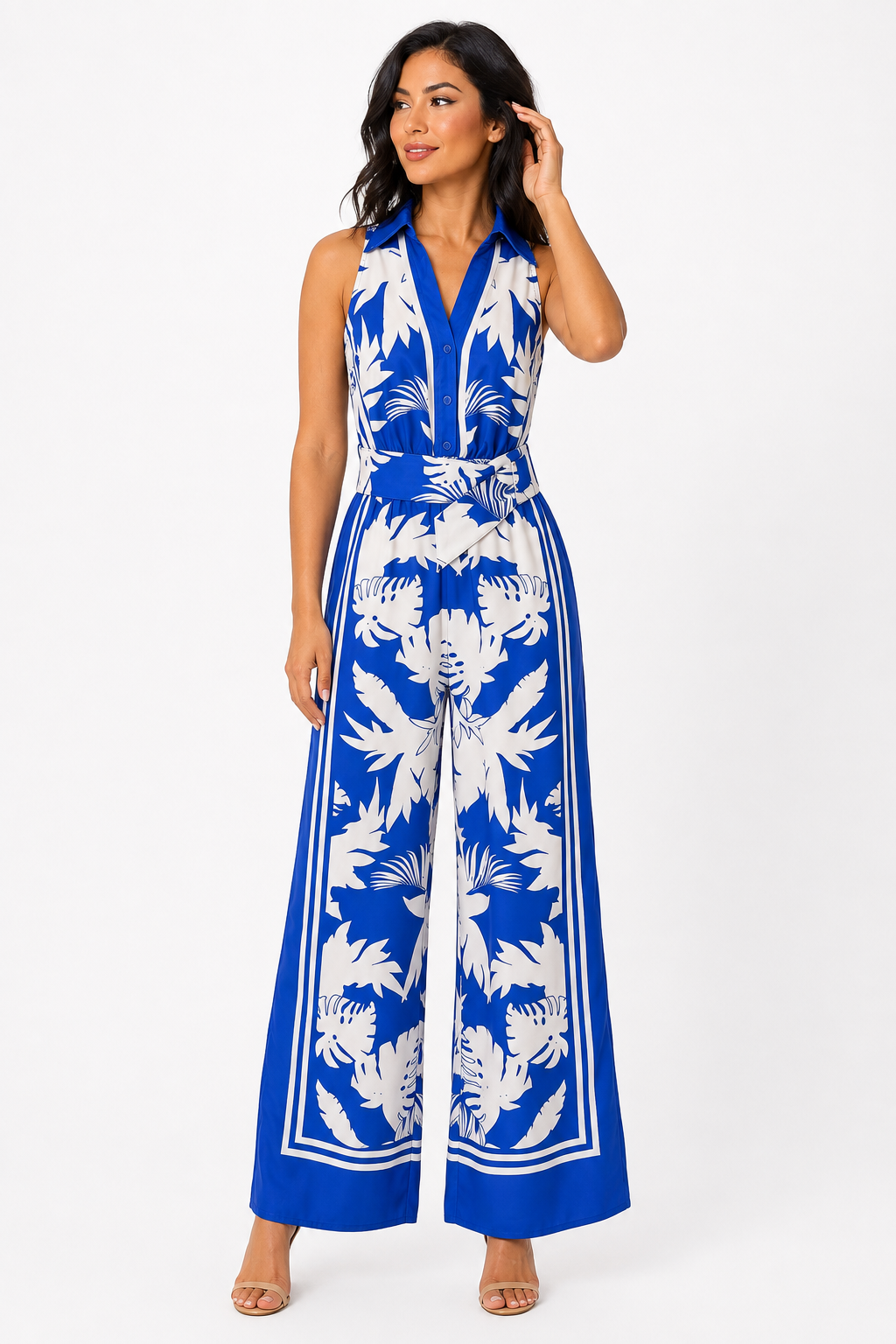 zah Jumpsuits and Rompers Mykonos Muse Satin Jumpsuit - Royal