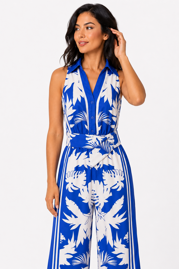 zah Jumpsuits and Rompers Mykonos Muse Satin Jumpsuit - Royal