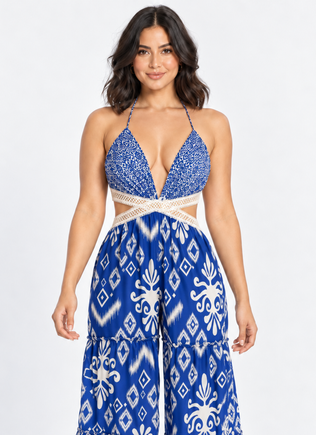 zah Jumpsuits and Rompers Naya Crochet Jumpsuit - Royal