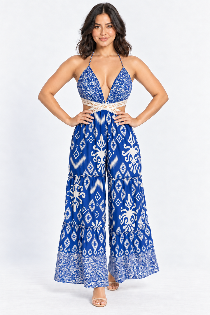 zah Jumpsuits and Rompers Naya Crochet Jumpsuit - Royal