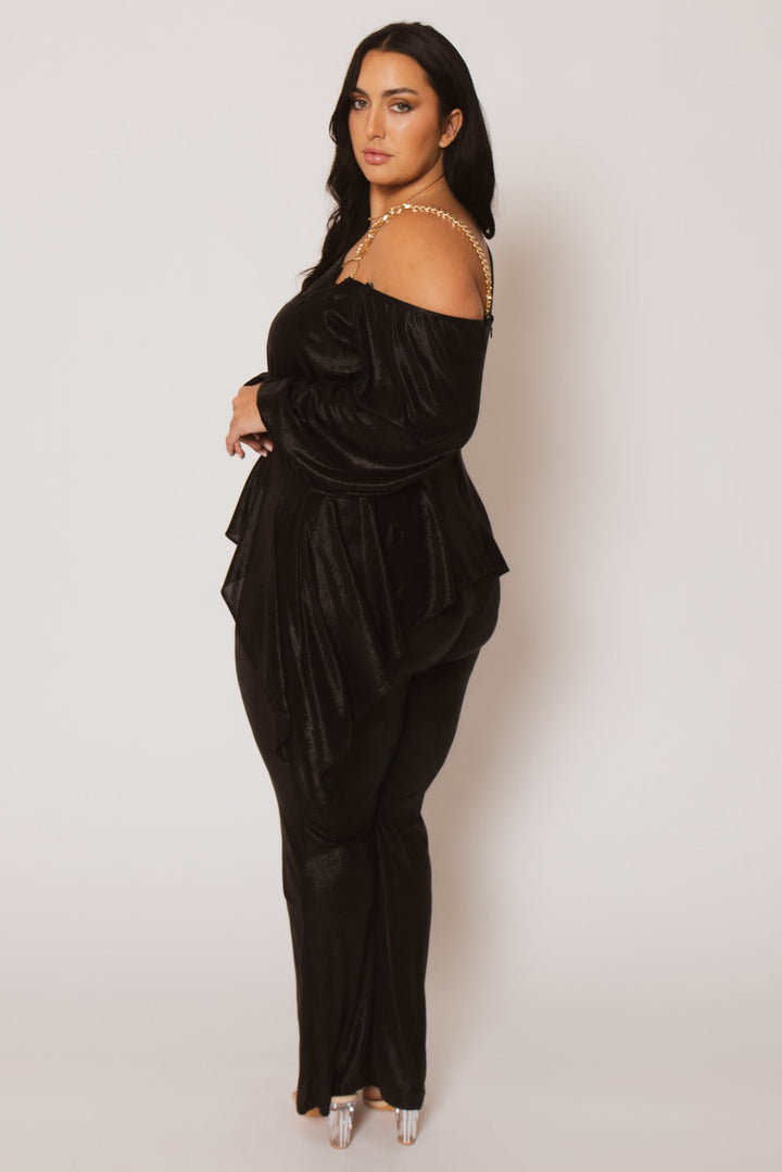 SYMPHONY Jumpsuits and Rompers Plus Size Ariella Chain Jumpsuit - Black