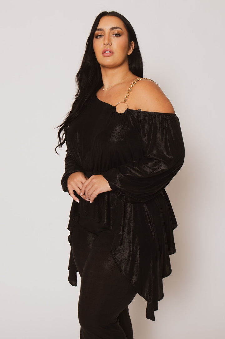 SYMPHONY Jumpsuits and Rompers Plus Size Ariella Chain Jumpsuit - Black