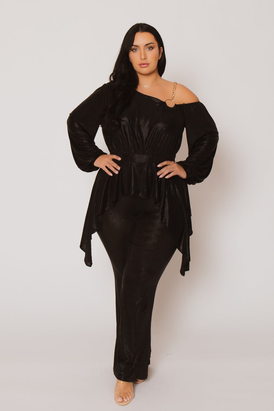 SYMPHONY Jumpsuits and Rompers Plus Size Ariella Chain Jumpsuit - Black