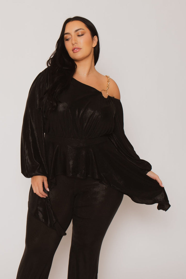 SYMPHONY Jumpsuits and Rompers Plus Size Ariella Chain Jumpsuit - Black
