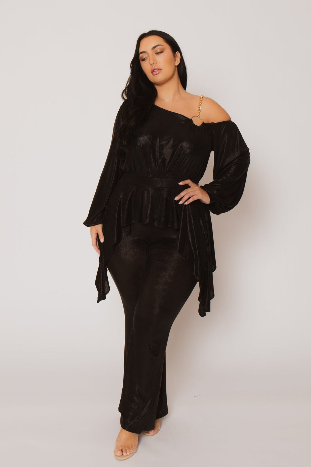 SYMPHONY Jumpsuits and Rompers Plus Size Ariella Chain Jumpsuit - Black