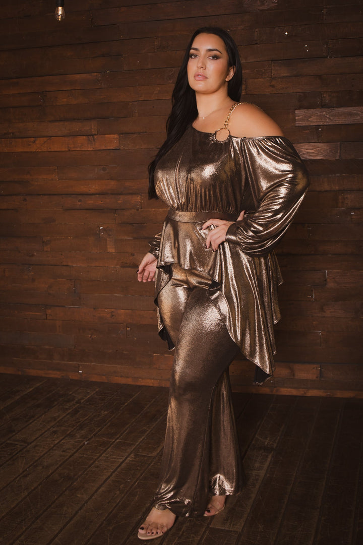 SYMPHONY Jumpsuits and Rompers Plus Size Ariella Chain Jumpsuit - Mocha