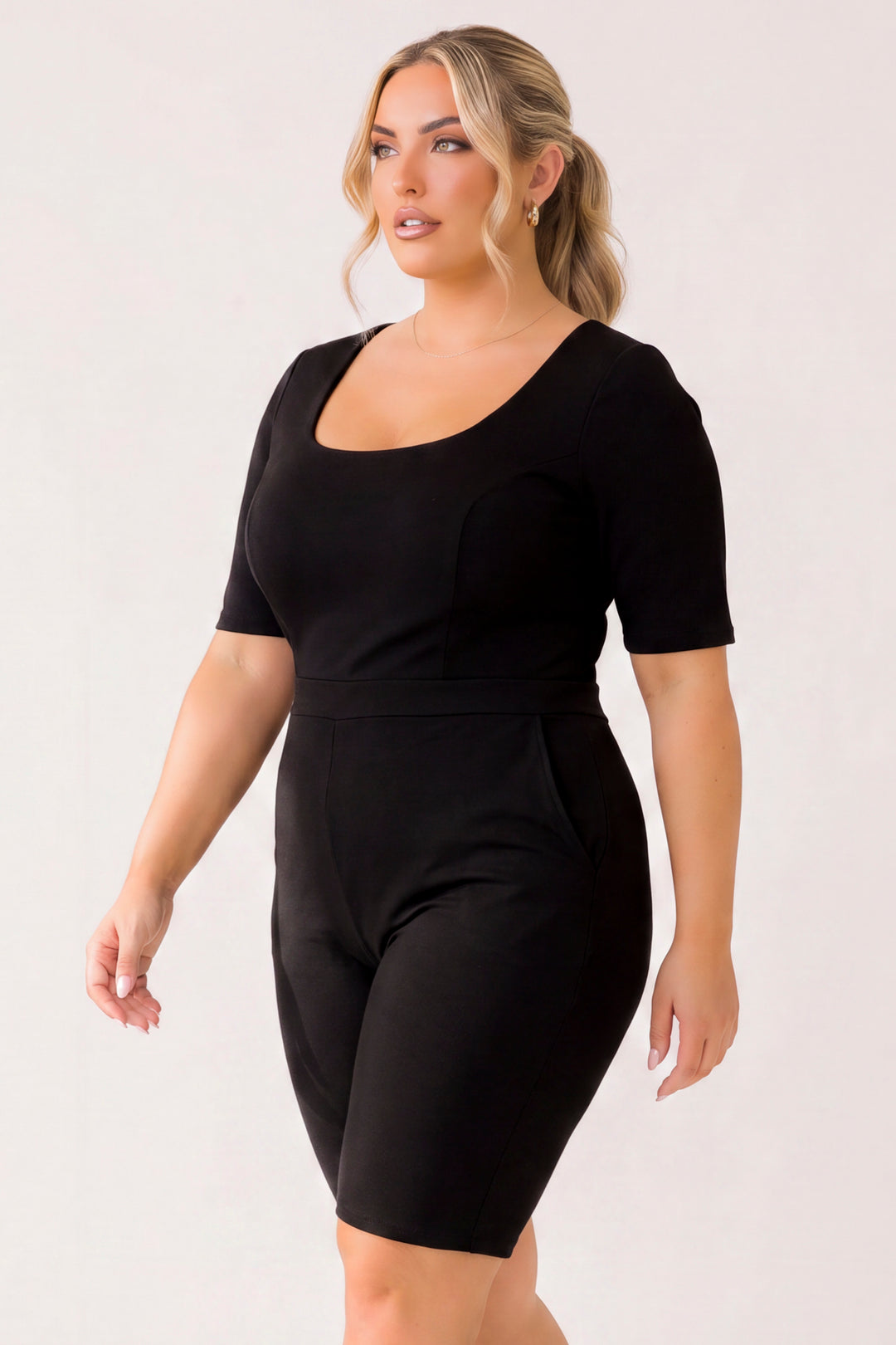 Curvy Sense Inc. Jumpsuits and Rompers Plus Size Blaire City Romper - Black