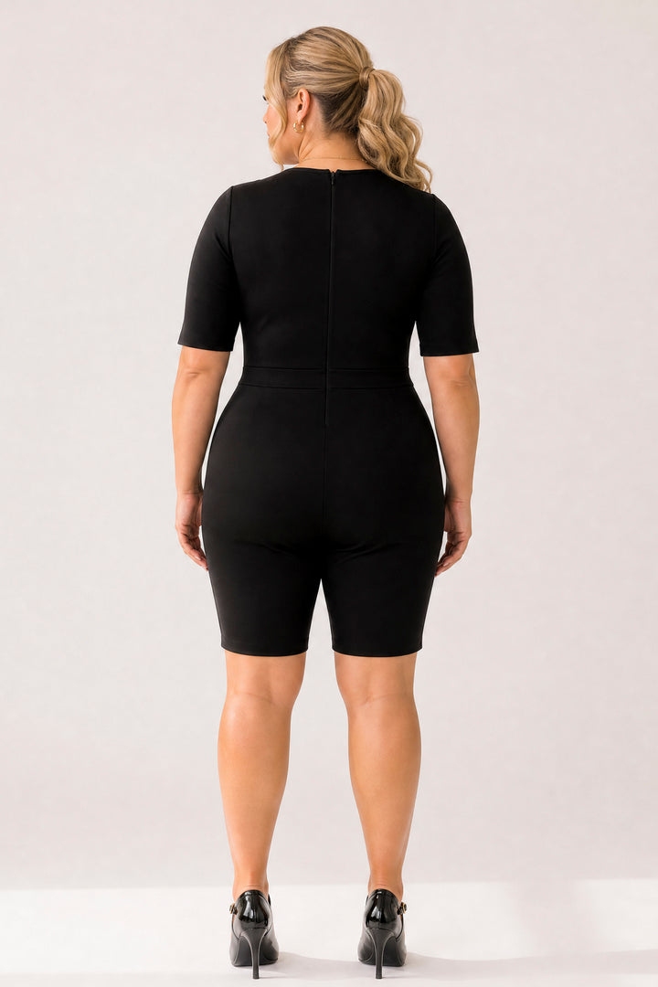 Curvy Sense Inc. Jumpsuits and Rompers Plus Size Blaire City Romper - Black