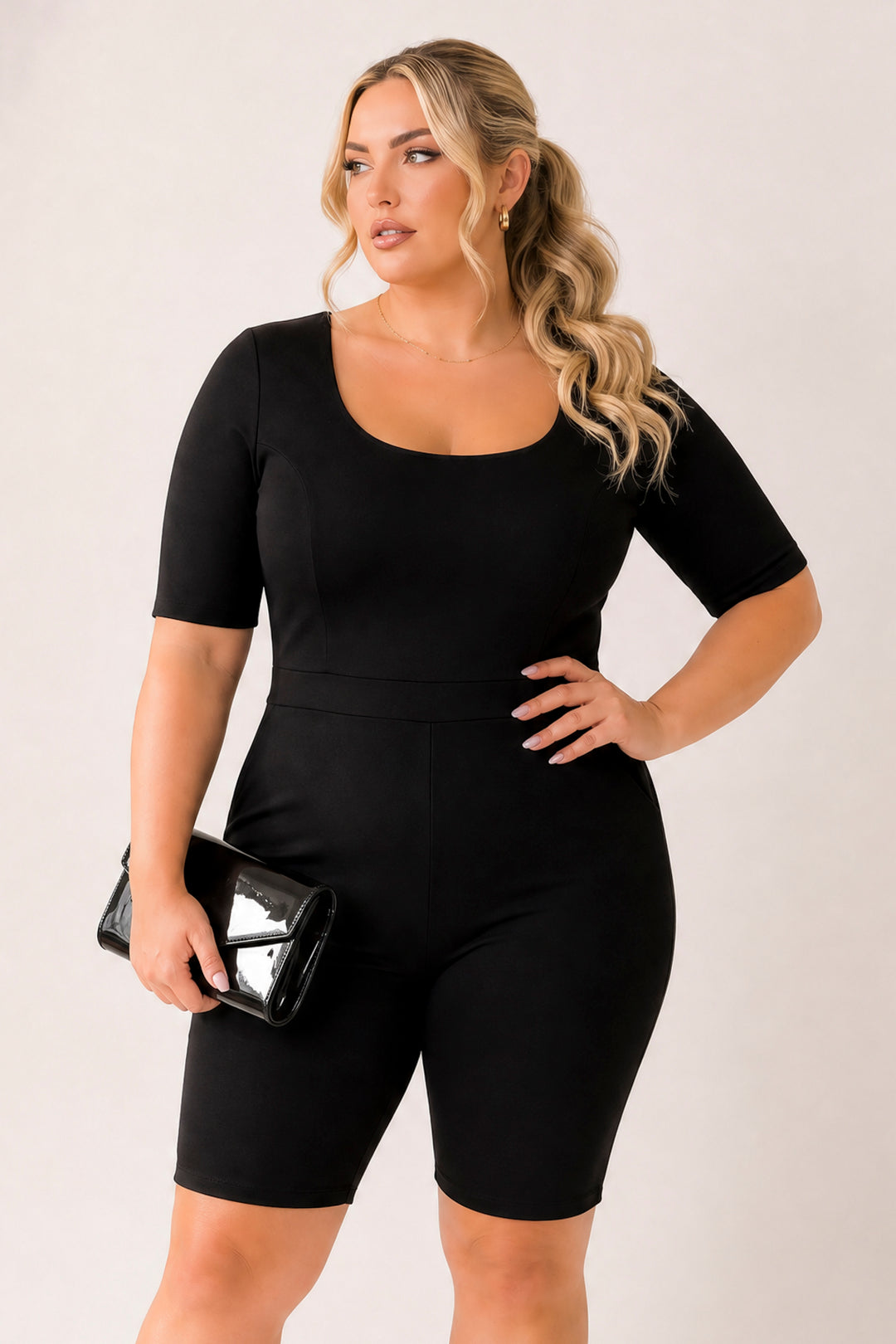 Curvy Sense Inc. Jumpsuits and Rompers Plus Size Blaire City Romper - Black