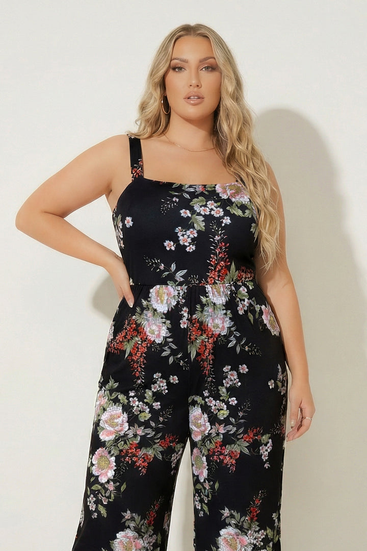 Curvy Sense Inc. Jumpsuits and Rompers Plus Size Bloom Escape Jumpsuit - Black