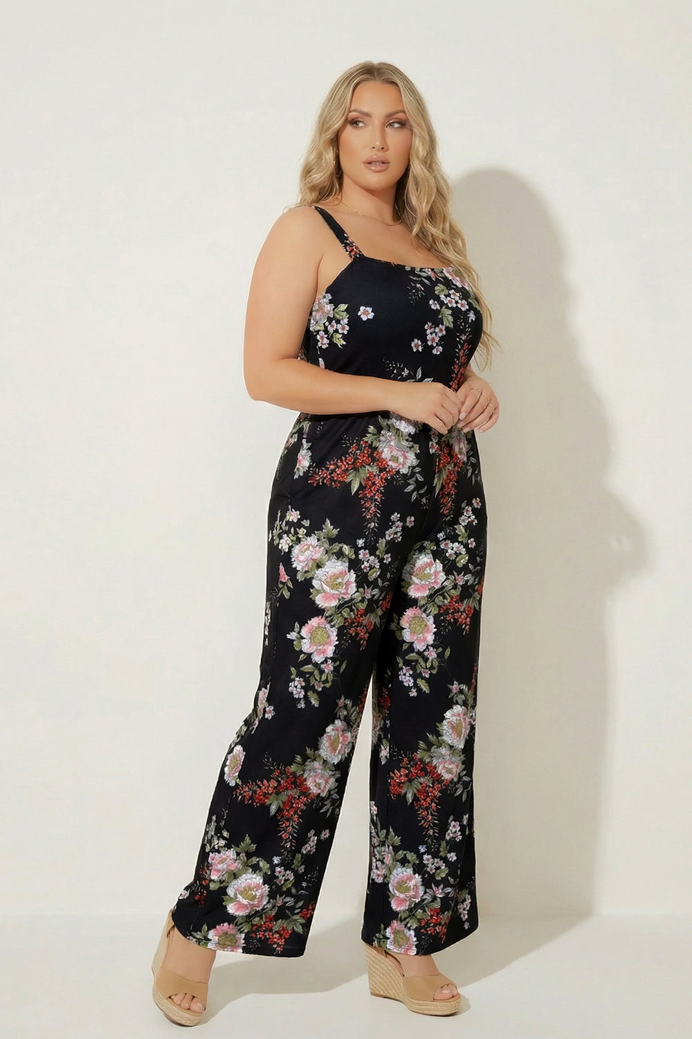 Curvy Sense Inc. Jumpsuits and Rompers Plus Size Bloom Escape Jumpsuit - Black