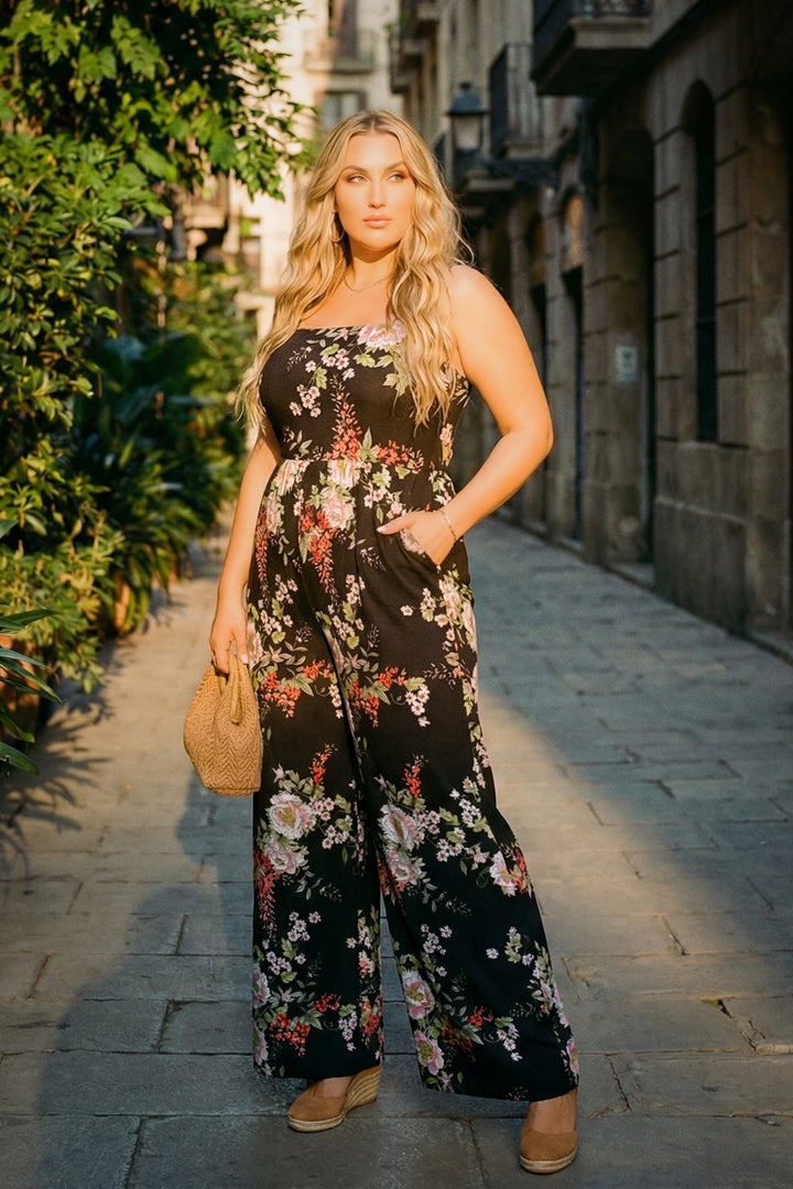 Curvy Sense Inc. Jumpsuits and Rompers Plus Size Bloom Escape Jumpsuit - Black