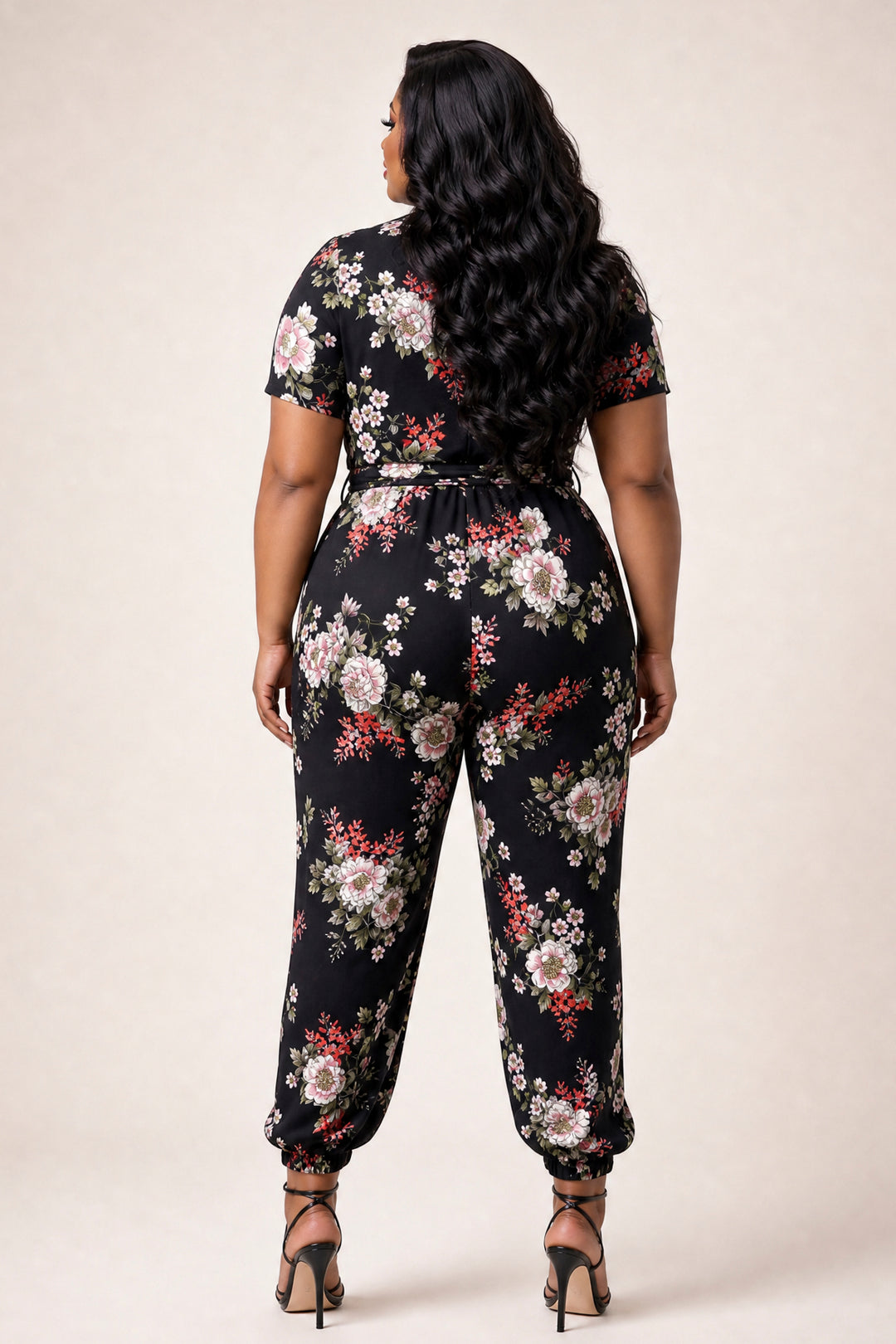 Curvy Sense Inc. Jumpsuits and Rompers Plus Size Captivating Bloom Jumpsuit - Black