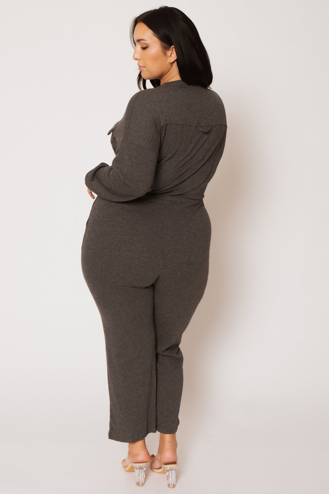 CULTURE CODE Jumpsuits and Rompers Plus Size Cathy Cargo  Jumpsuit - Charcoal