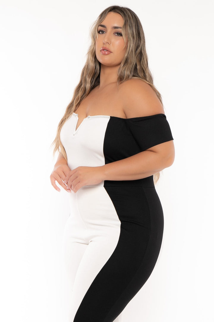 Curvy Sense Jumpsuits and Rompers Plus Size Celestielle  Illusion  Jumpsuit - Ivory