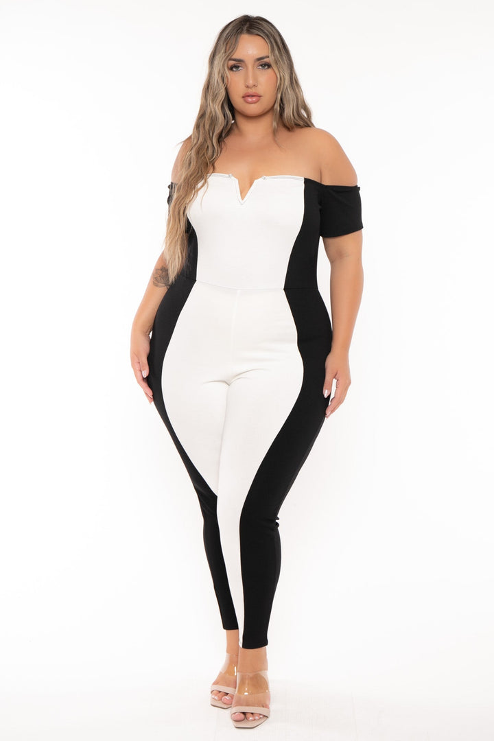 Curvy Sense Jumpsuits and Rompers Plus Size Celestielle  Illusion  Jumpsuit - Ivory