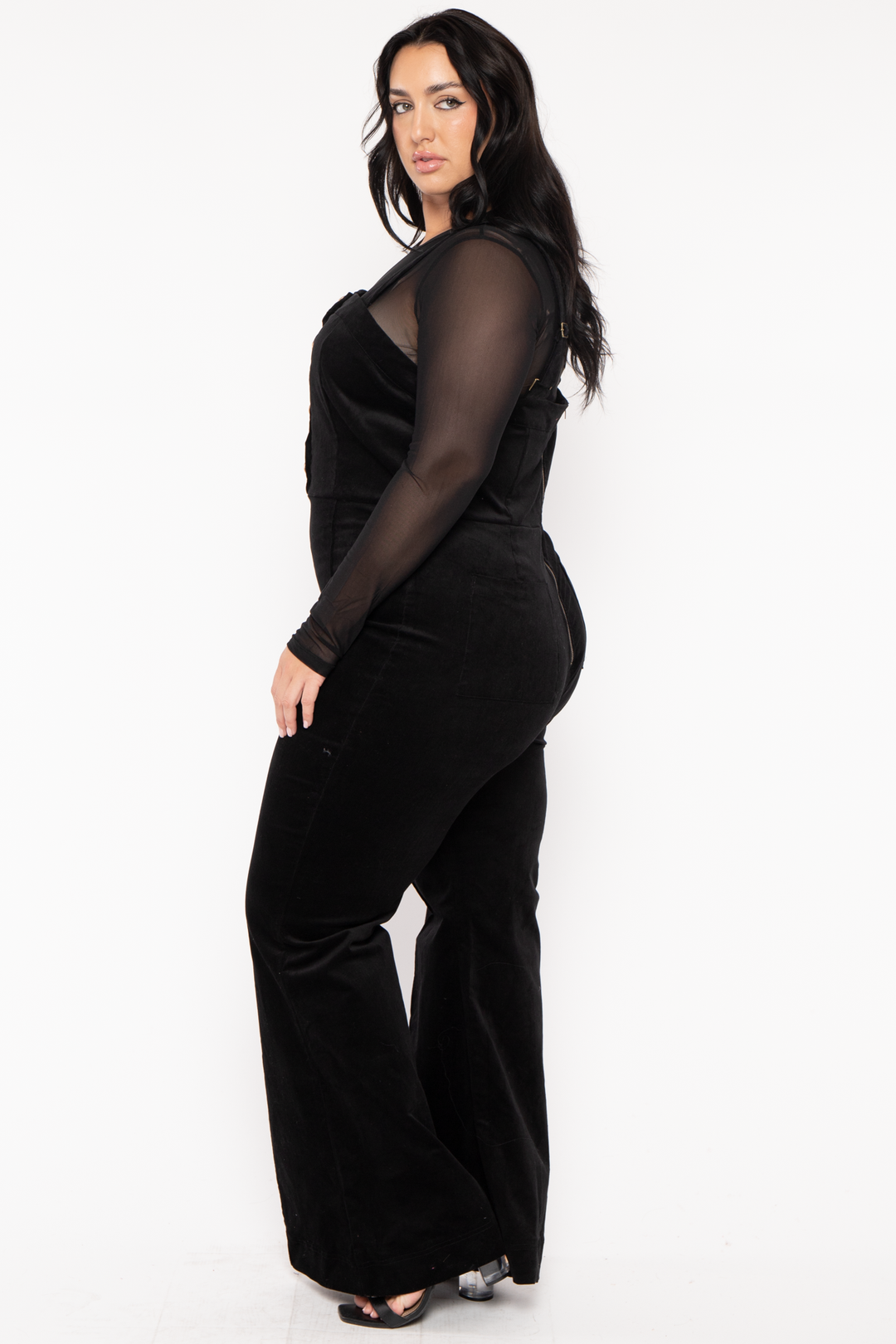 Jade By Jane Jumpsuits and Rompers Plus Size Dariann  Corduroy  Overalls  -Black