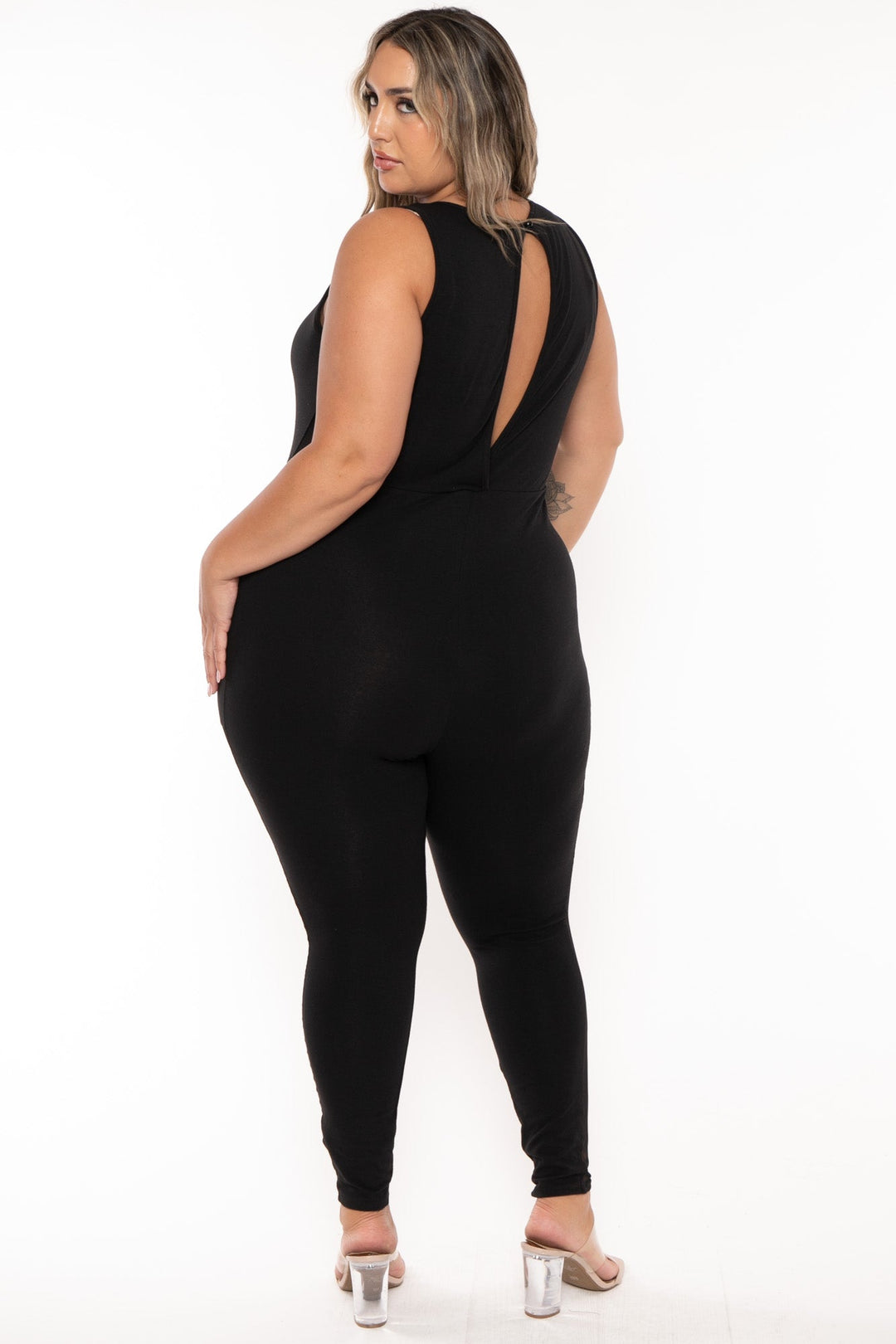 Curvy Sense Jumpsuits and Rompers Plus Size Delany Mesh Jumpsuit - Black