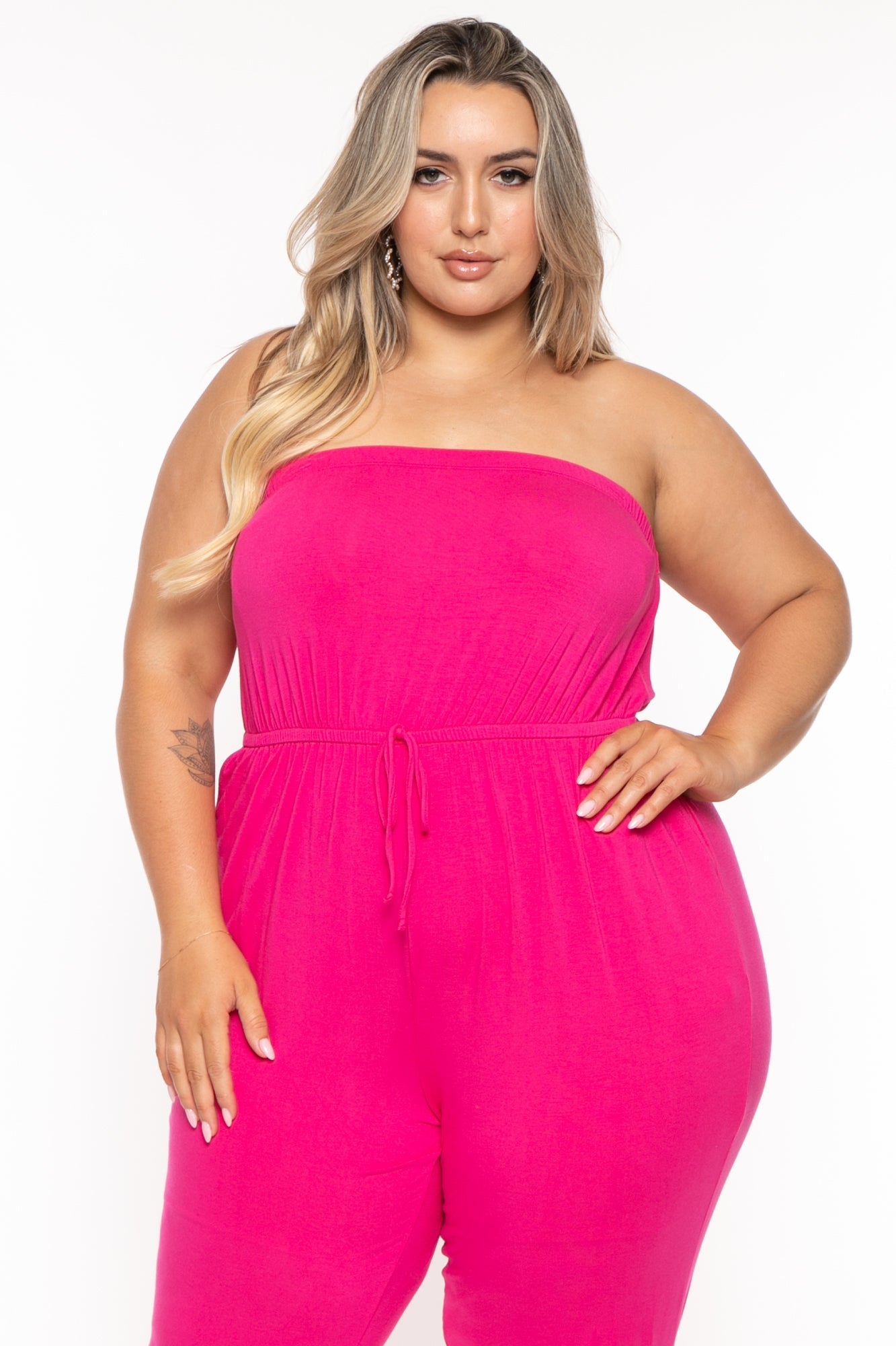 Strapless plus sale size jumpsuit