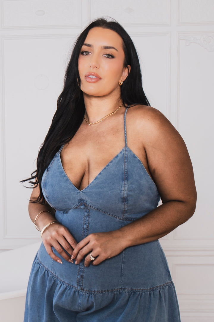 The Sang Company Jumpsuits and Rompers Plus Size Easy Charm Romper - Blue