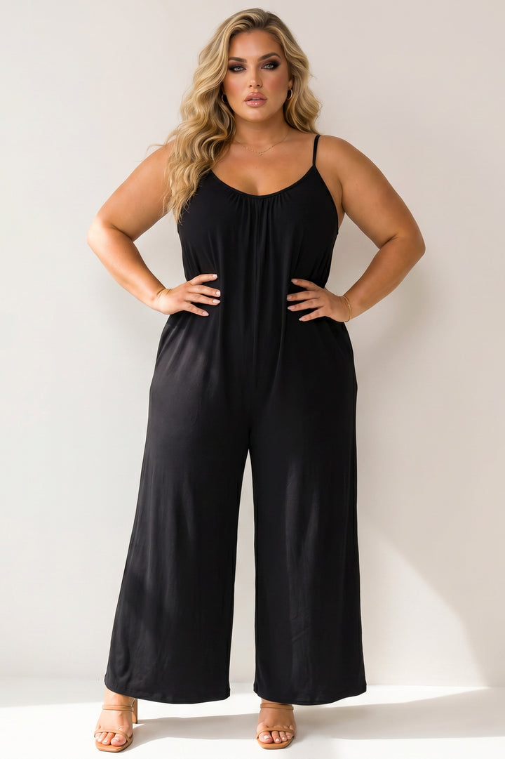 Curvy Sense Inc. Jumpsuits and Rompers Plus Size Endless Ease Jumpsuit - Black