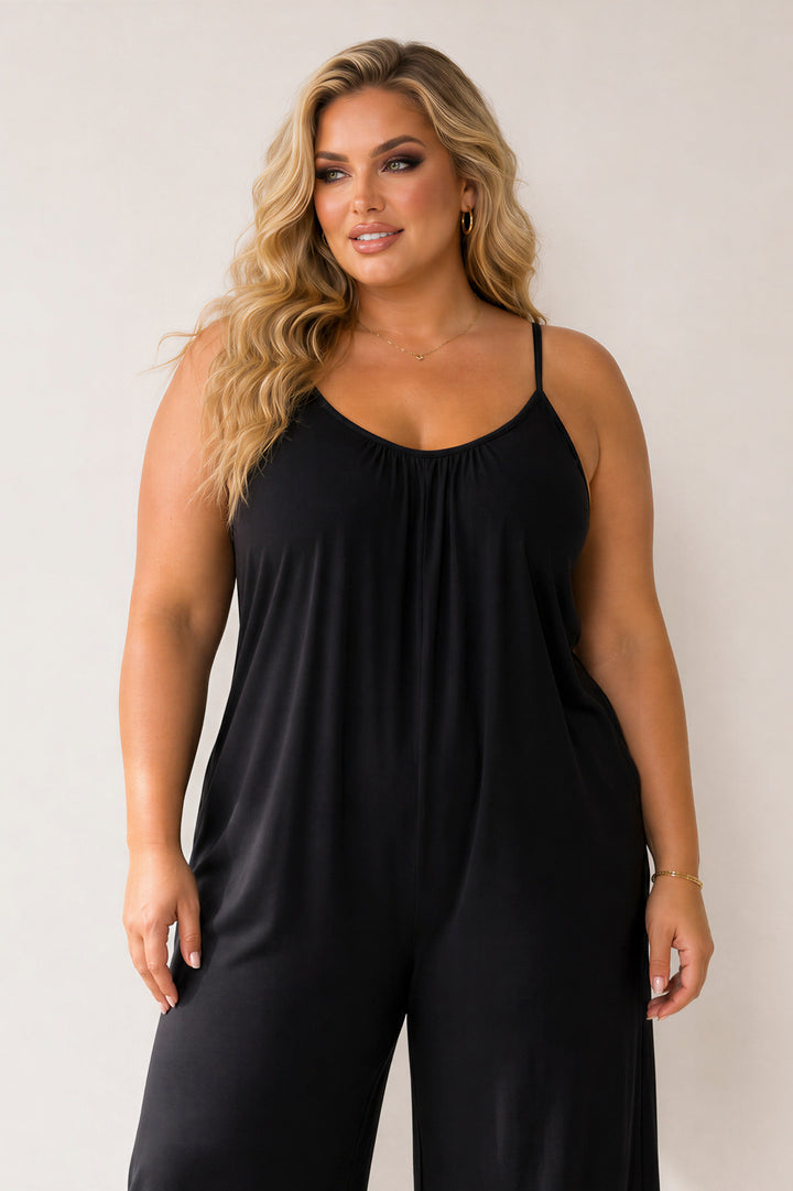 Curvy Sense Inc. Jumpsuits and Rompers Plus Size Endless Ease Jumpsuit - Black