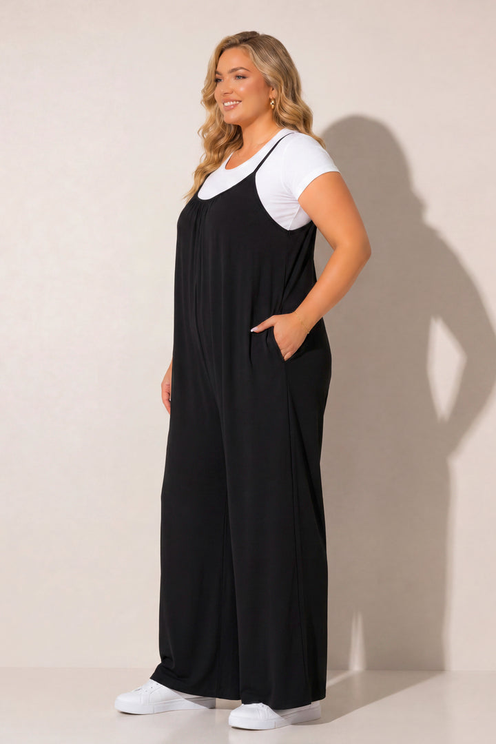 Curvy Sense Inc. Jumpsuits and Rompers Plus Size Endless Ease Jumpsuit - Black