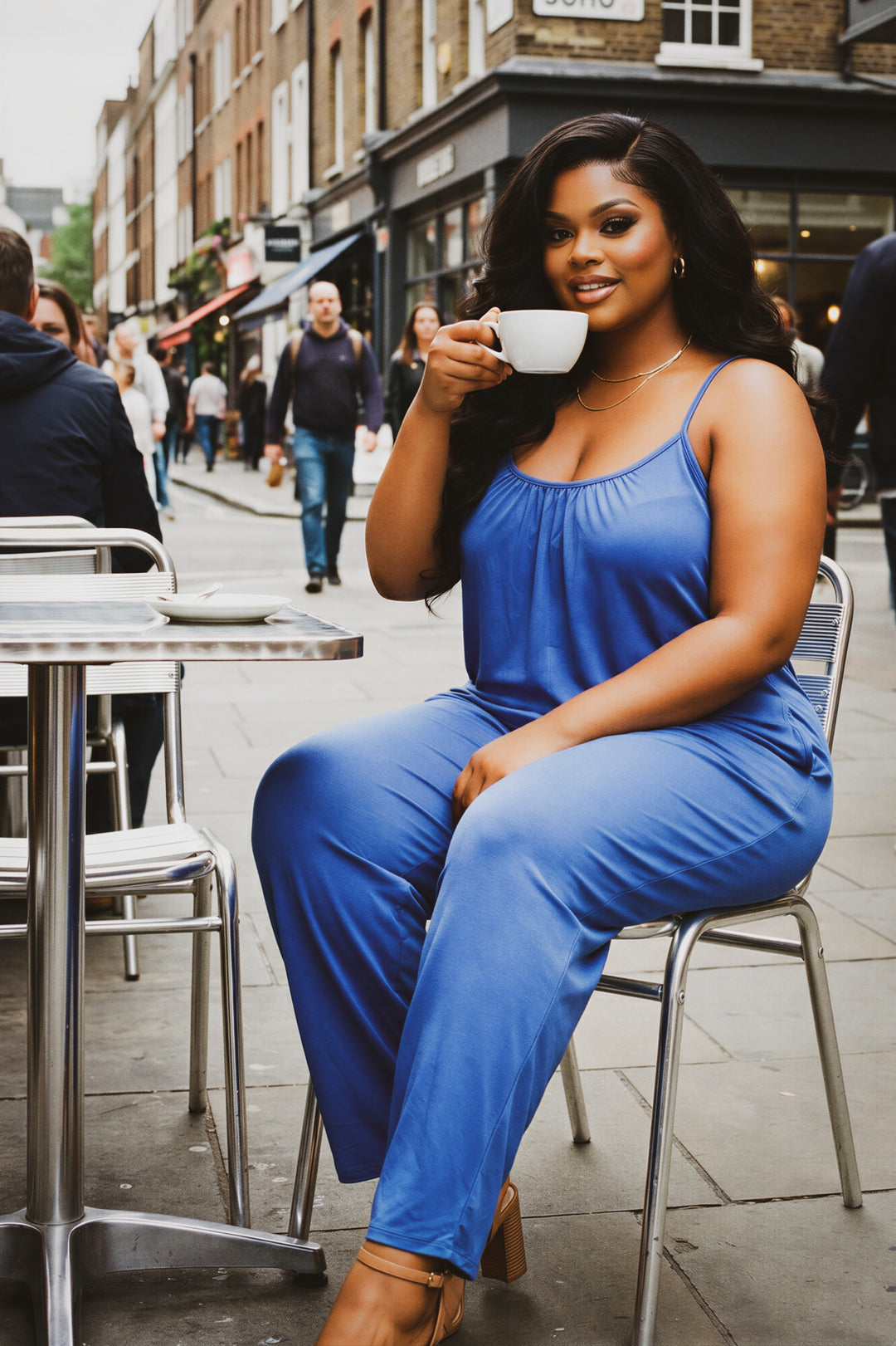 Curvy Sense Inc. Jumpsuits and Rompers Plus Size Endless Ease Jumpsuit - Blue