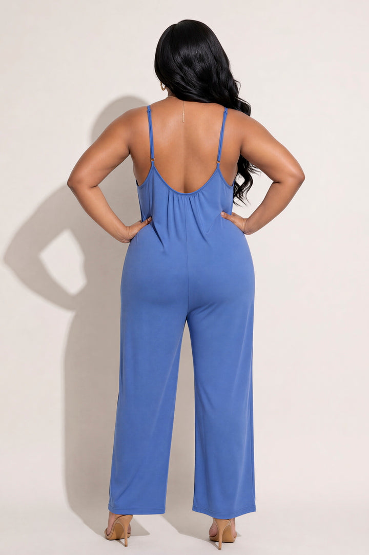 Curvy Sense Inc. Jumpsuits and Rompers Plus Size Endless Ease Jumpsuit - Blue