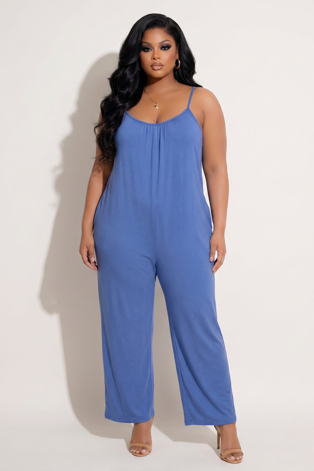 Curvy Sense Inc. Jumpsuits and Rompers Plus Size Endless Ease Jumpsuit - Blue
