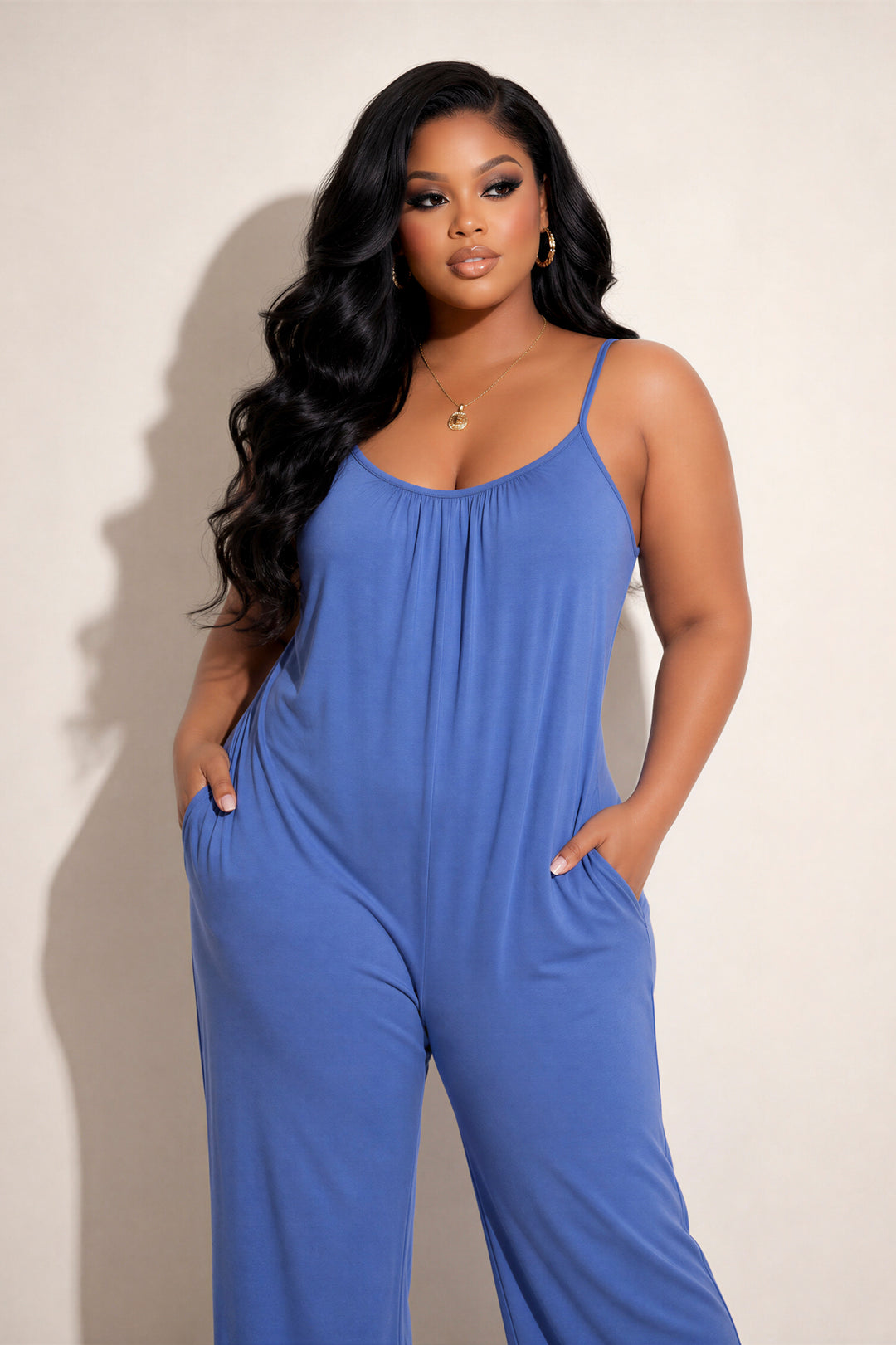 Curvy Sense Inc. Jumpsuits and Rompers Plus Size Endless Ease Jumpsuit - Blue