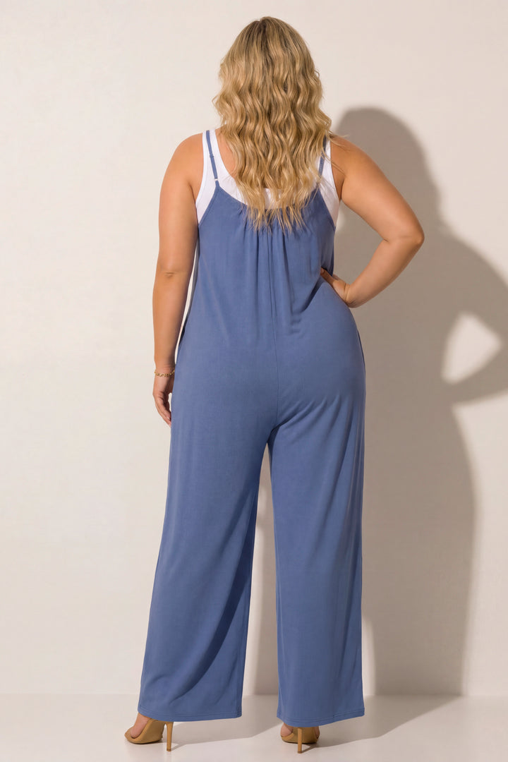 Curvy Sense Inc. Jumpsuits and Rompers Plus Size Endless Ease Jumpsuit - Blue