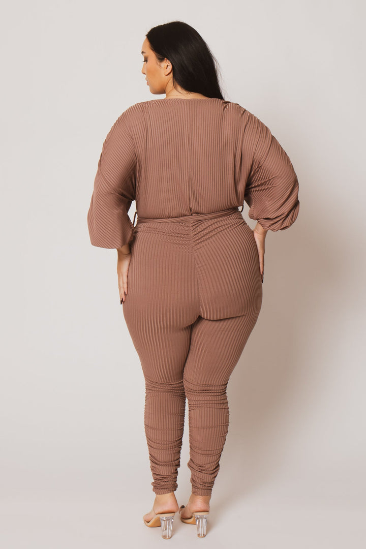 Gibiu Jumpsuits and Rompers Plus Size Estelle Jumpsuit - Mocha