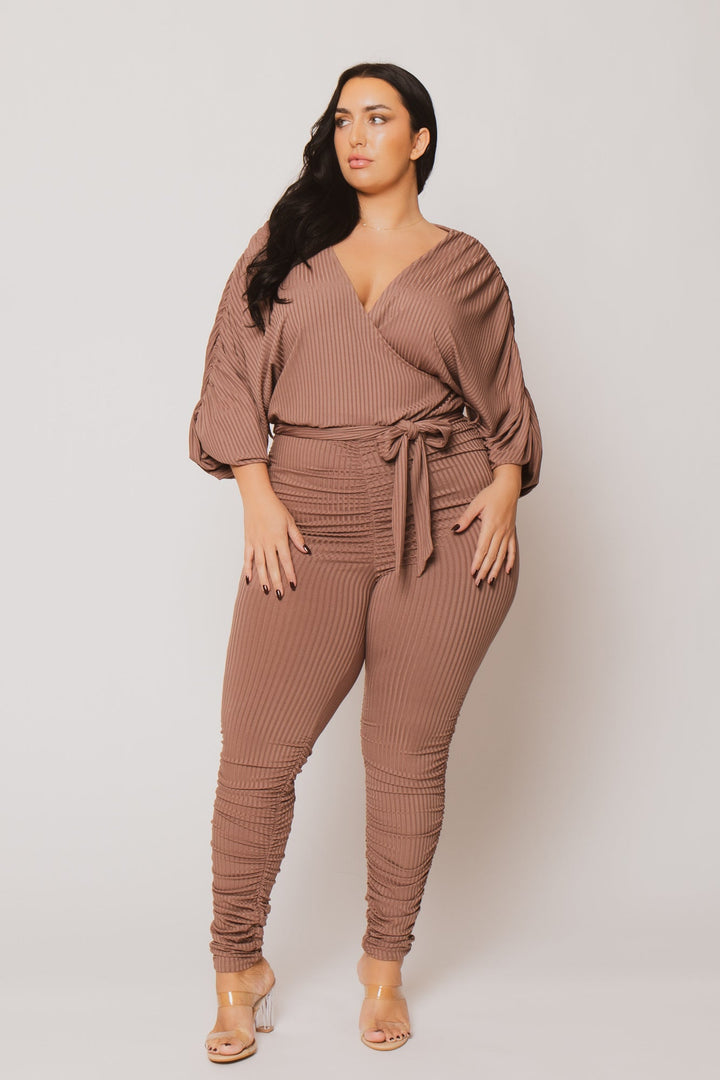 Gibiu Jumpsuits and Rompers Plus Size Estelle Jumpsuit - Mocha
