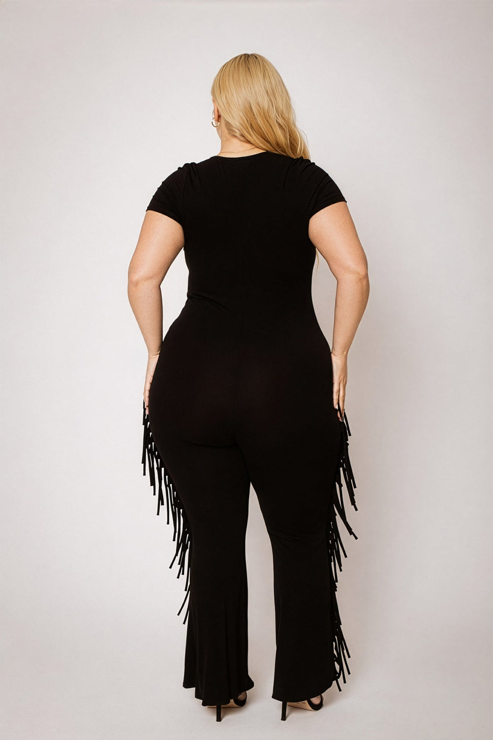 Curvy Sense Inc. Jumpsuits and Rompers Plus Size Fringe Fever Jumpsuit - Black