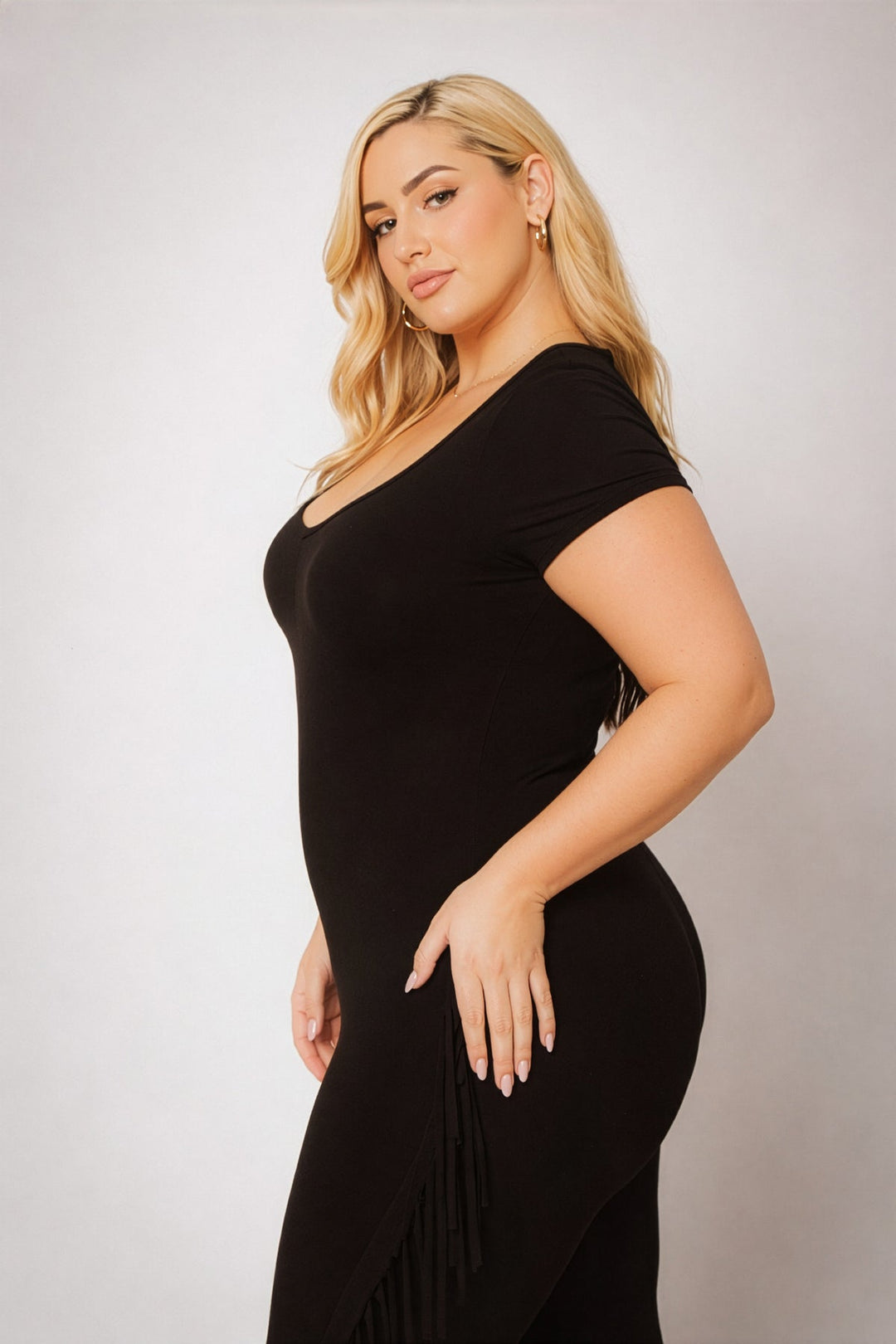 Curvy Sense Inc. Jumpsuits and Rompers Plus Size Fringe Fever Jumpsuit - Black