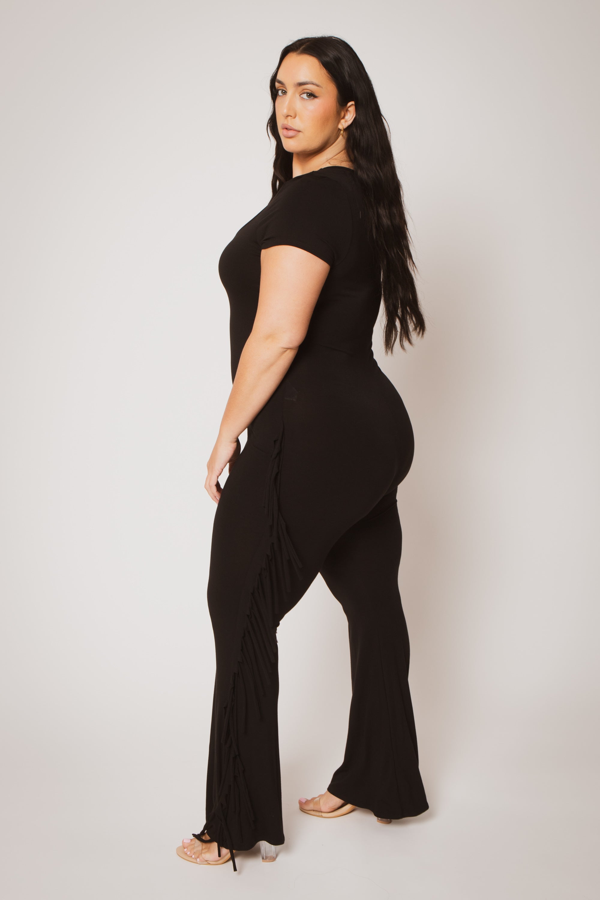 Plus Size Fringe Fever Jumpsuit - Black – Curvy Sense