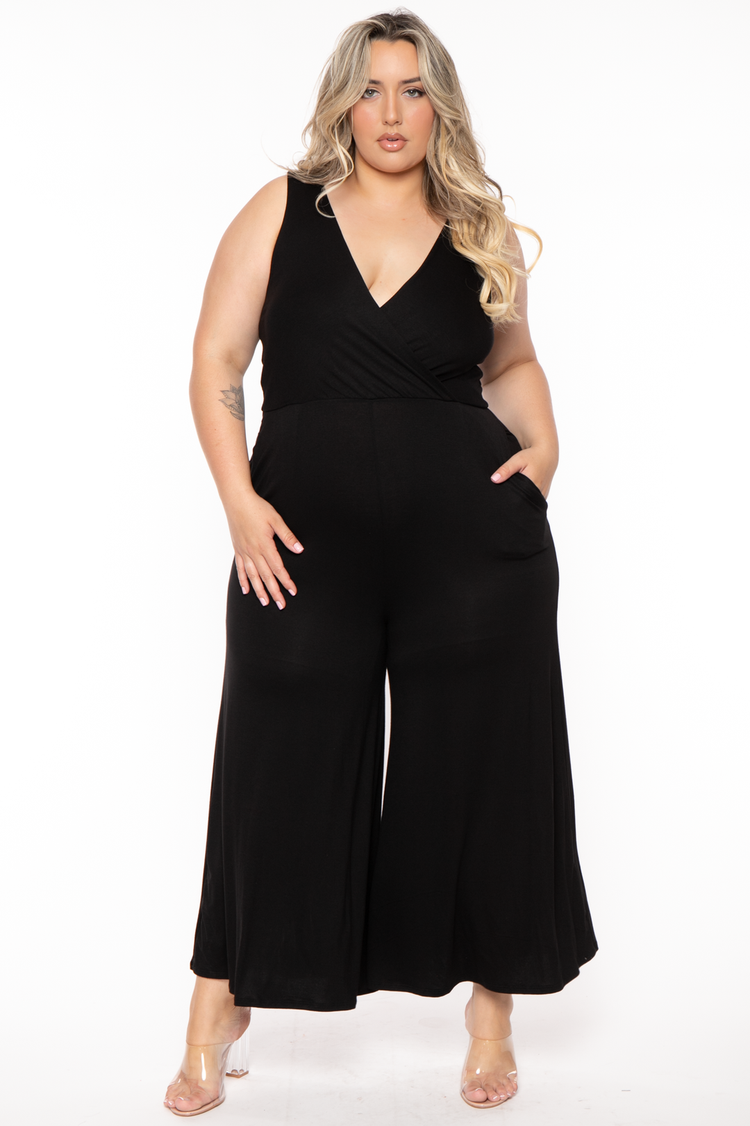 Plus size shop black jumpsuit
