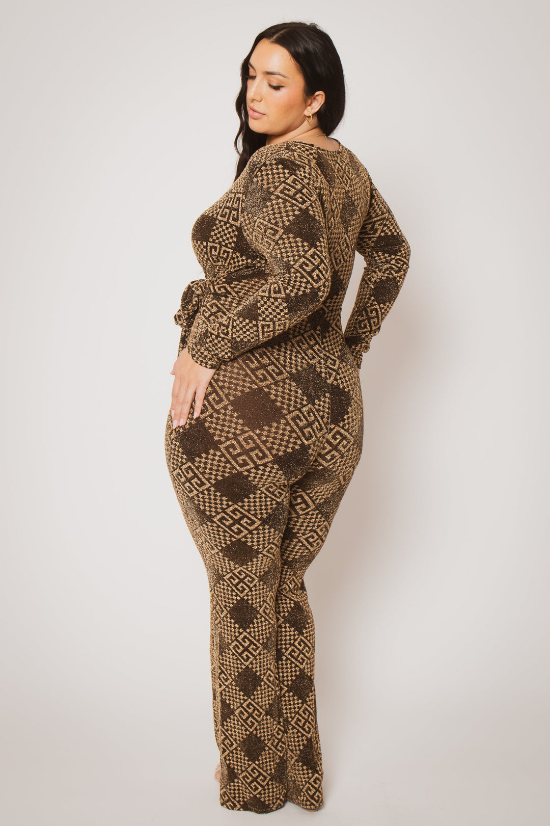 Gibiu Jumpsuits and Rompers Plus Size Geneva Luxe Jumpsuit -Gold