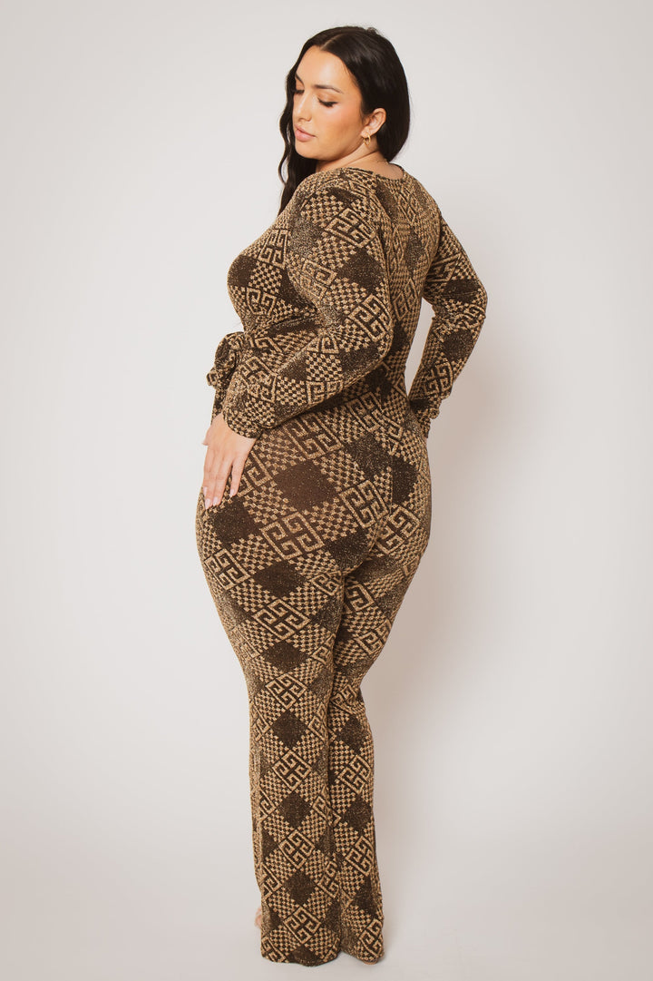 Gibiu Jumpsuits and Rompers Plus Size Geneva Luxe Jumpsuit -Gold